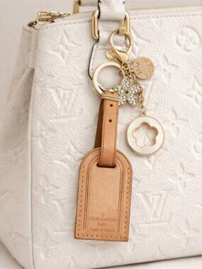 Authentic Louis Vuitton Luggage Tag with Unbranded Keycharm, Keychain, Bagcharm
